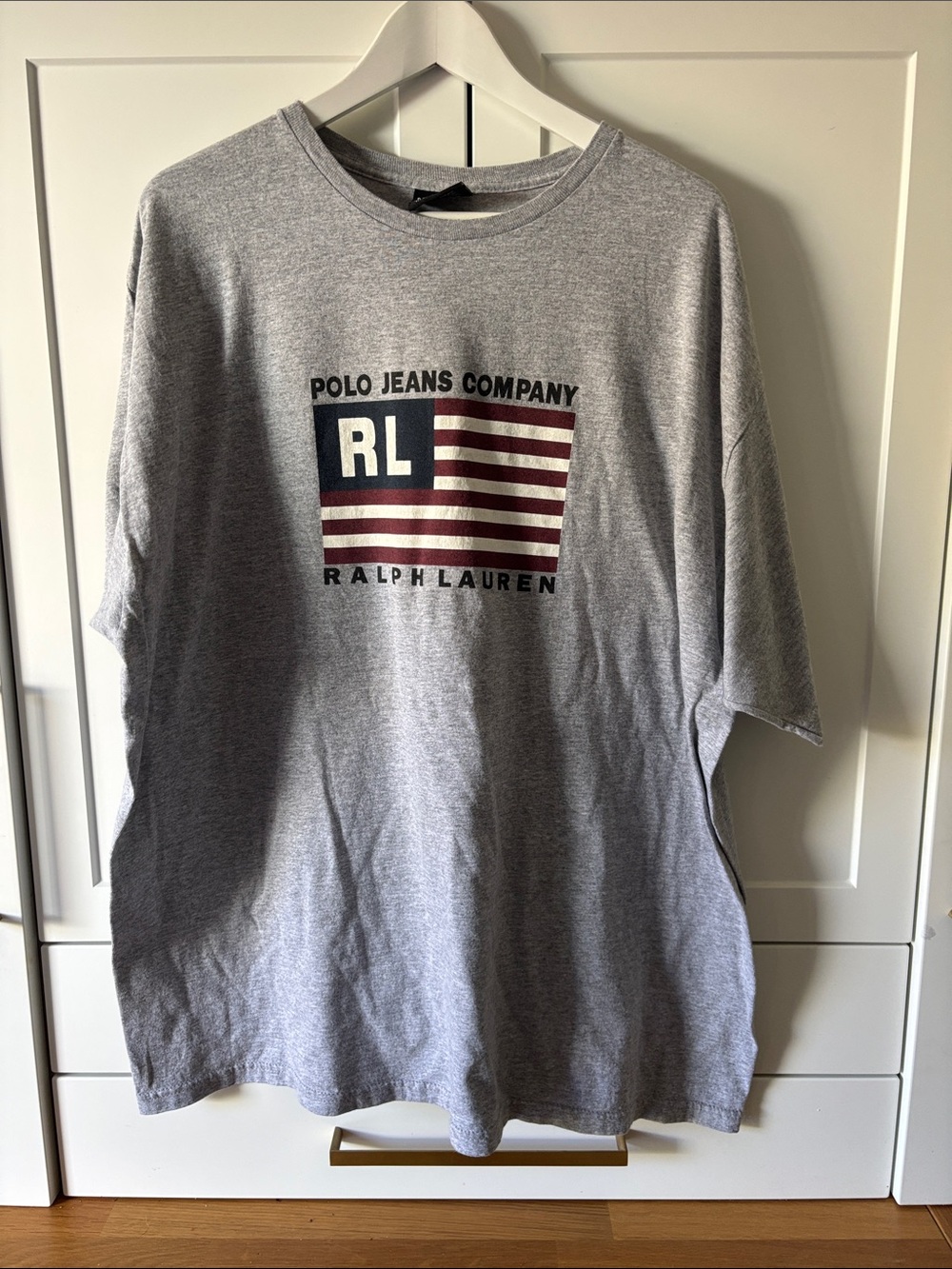 Ralph Lauren Grey RL Flag Graphic Tee